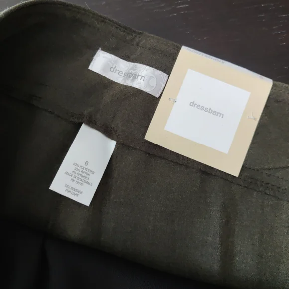 NWT Dressbarn Olive Green Tummy Control Dress Pants - Size 6 - Picture 3 of 5
